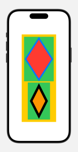 Screenshot of Xcode 16.0 Preview of 2 diamonds showing on iPhone 16 Pro